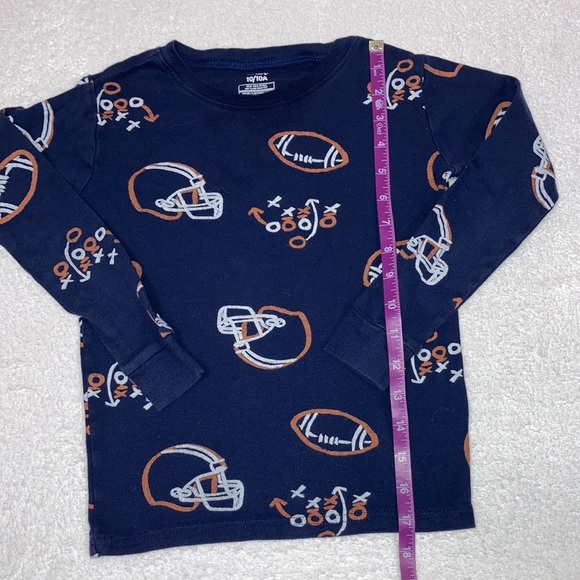 Carters navy blue snug fit cotton football pajamas size 10 boys - Picture 3 of 12